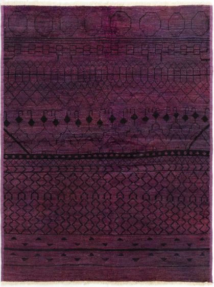Indian Vibrance 6'3" x 8'2" Hand-knotted Wool Rug 