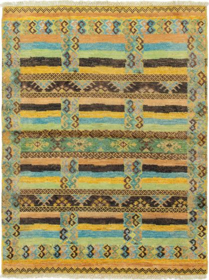 Indian Shalimar 4'1" x 6'0" Hand-knotted Wool Rug 