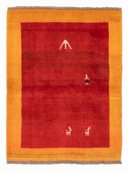 Persian Style Kashkuli Gabbeh 4'6" x 5'9" Hand-knotted Wool Rug 
