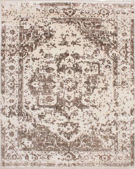 Indian Parklane 7'11" x 9'10" Hand-knotted Silk Rug 