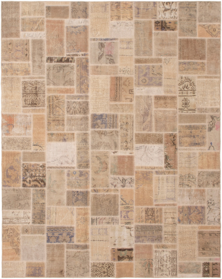 Turkish Vintage Anatolia Patch 7'2" x 9'9" Hand-knotted Wool Rug 