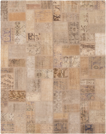 Turkish Vintage Anatolia Patch 5'7" x 7'8" Hand-knotted Wool Rug 
