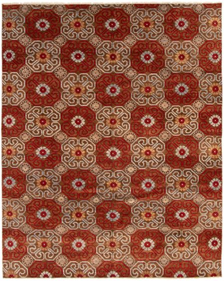 Indian Finest Oushak 8'0" x 10'0" Hand-knotted Wool Rug 