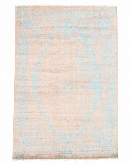 Tapis la seda 4'5" x 6'7" en laine & soie artificielle