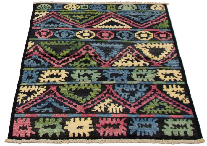 Indian Shalimar 4'2" x 5'10" Hand-knotted Wool Rug 