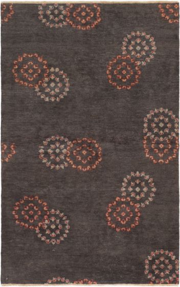 Indian Shalimar 4'10" x 7'7" Hand-knotted Wool Rug 