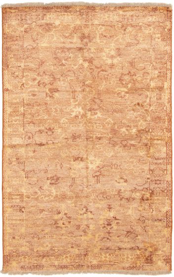 Indian Jules Oushak 5'0" x 7'10" Hand-knotted Silk Rug 
