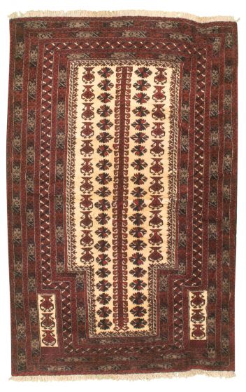 Persian Style 3'7" x 5'3" Hand-knotted Wool Rug 
