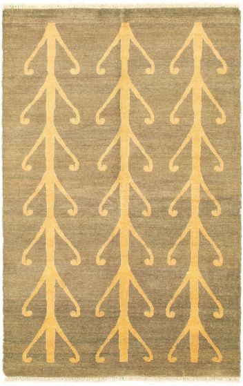 Pakistani Peshawar Ziegler 4'2" x 6'8" Hand-knotted Wool Rug 