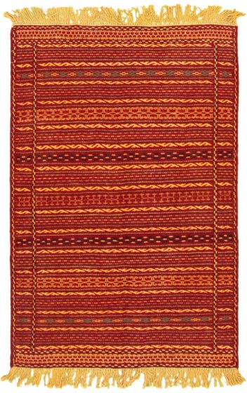 Turkish Ottoman Kashkoli 3'3" x 4'11" Flat-Weave Wool Tapestry Kilim 