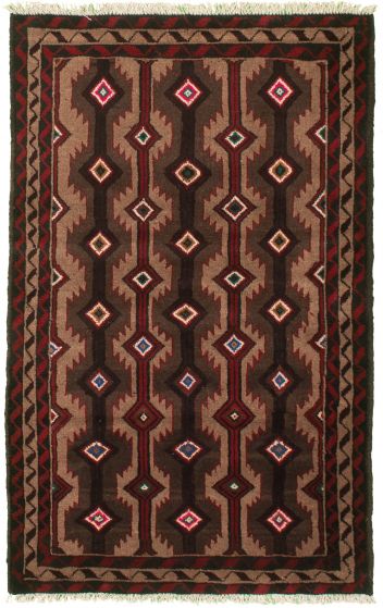 Afghan Rizbaft 3'4" x 5'6" Hand-knotted Wool Rug 