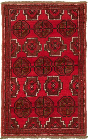 Afghan Akhjah 3'2" x 5'5" Hand-knotted Wool Rug 