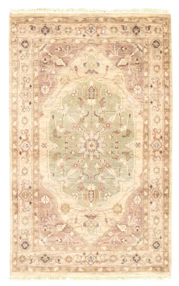 Indian Finest Agra Jaipur 3'10" x 5'8" Hand-knotted Wool Rug 