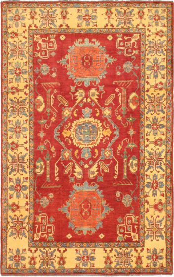 Afghan Finest Gazni 7'5" x 12'3" Hand-knotted Wool Dark Burgundy Rug - Closeout