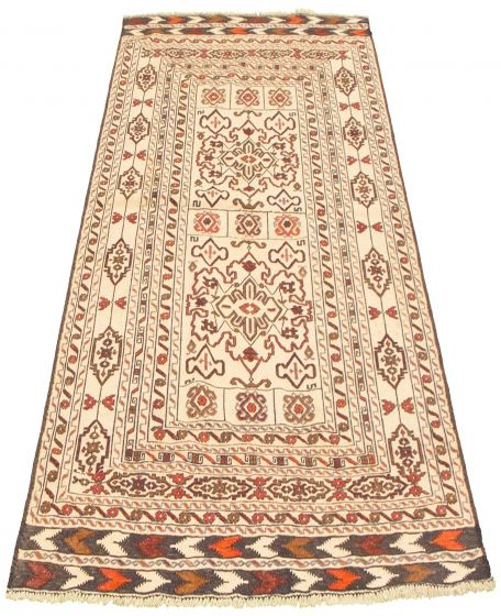 Turkish Shiravan SMK 4'3" x 6'3" Flat-Weave Wool Kilim 