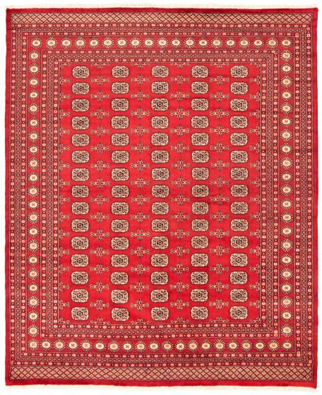 Pakistani Finest Peshawar Bokhara 8'0" x 9'9" Hand-knotted Wool Rug 