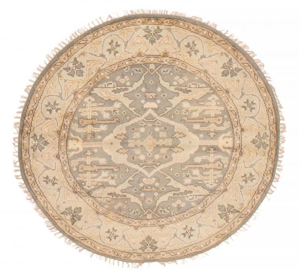 Indian Royal Oushak 5'0" x 5'0" Hand-knotted Wool Rug 