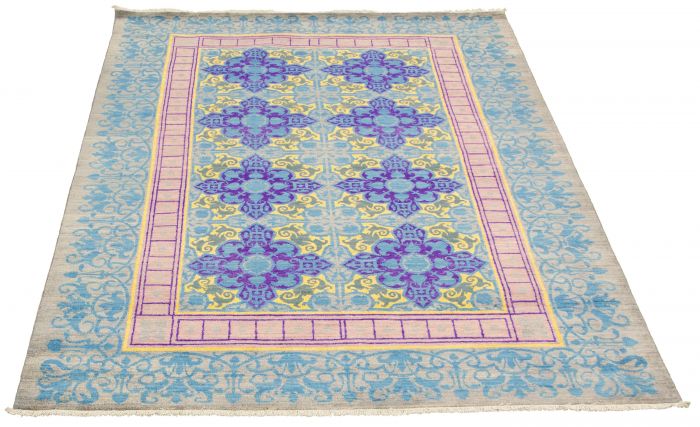 Pakistani Lahore Finest Collection 6'0" x 8'10" Hand-knotted Wool Rug 