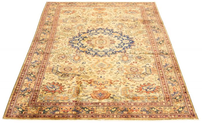 Turkish Kayseri Vintage 6'7" x 9'8" Hand-knotted Wool Rug 