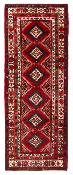 Persian Style 3'7" x 9'3" Hand-knotted Wool Runner Rug 