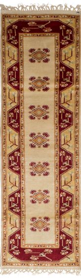 Turkish Ushak 2'6" x 8'9" Hand-knotted Wool Rug 