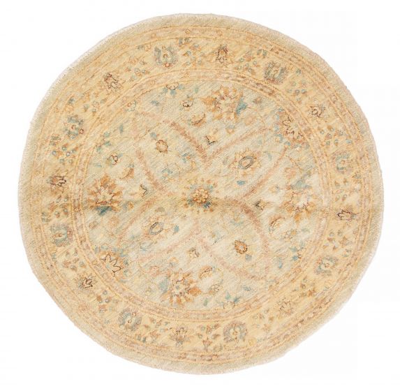 Pakistani Peshawar Oushak 4'1" x 4'1" Hand-knotted Wool Rug 