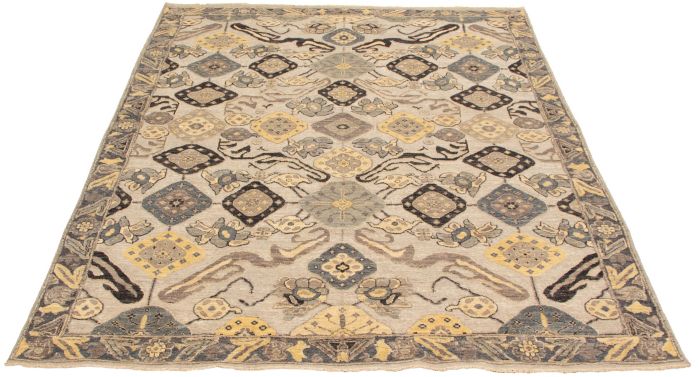 Pakistani Lahore Finest Collection 7'11" x 10'3" Hand-knotted Wool Rug 