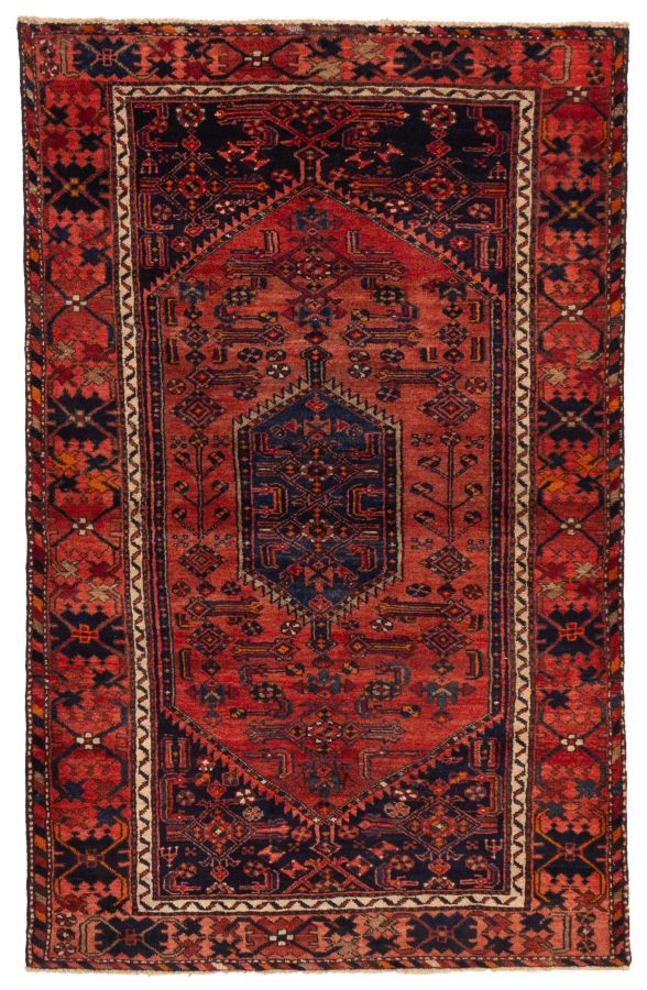 Persian Style 4'2" x 6'7" Hand-knotted Wool Rug 