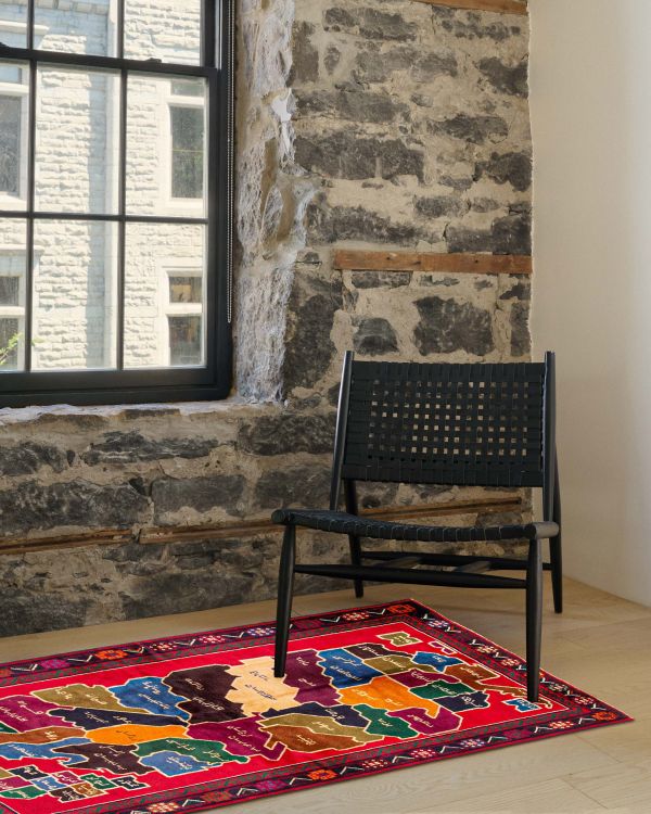 Tapis teimani 3'5" x 6'3" en laine