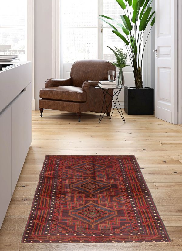 Afghan Teimani 3'8" x 6'5" Hand-knotted Wool Rug 