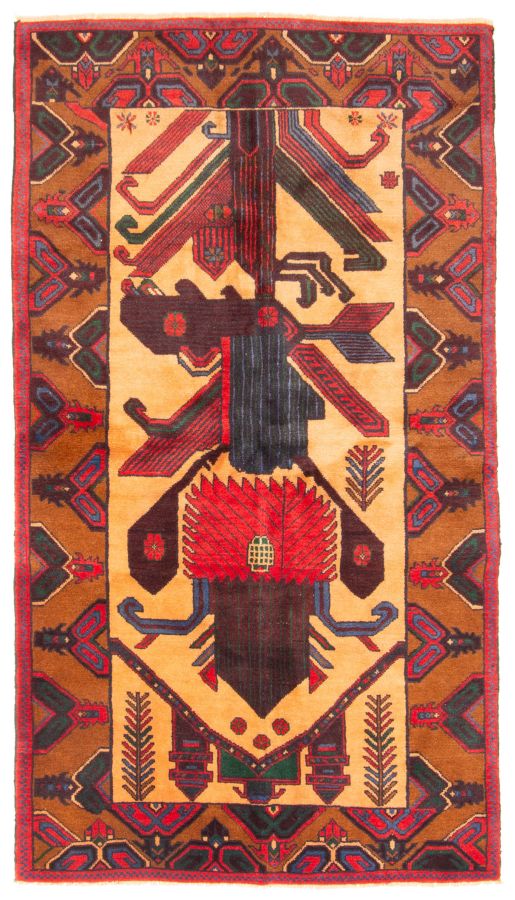 Afghan Rizbaft 3'7" x 6'5" Hand-knotted Wool Rug 