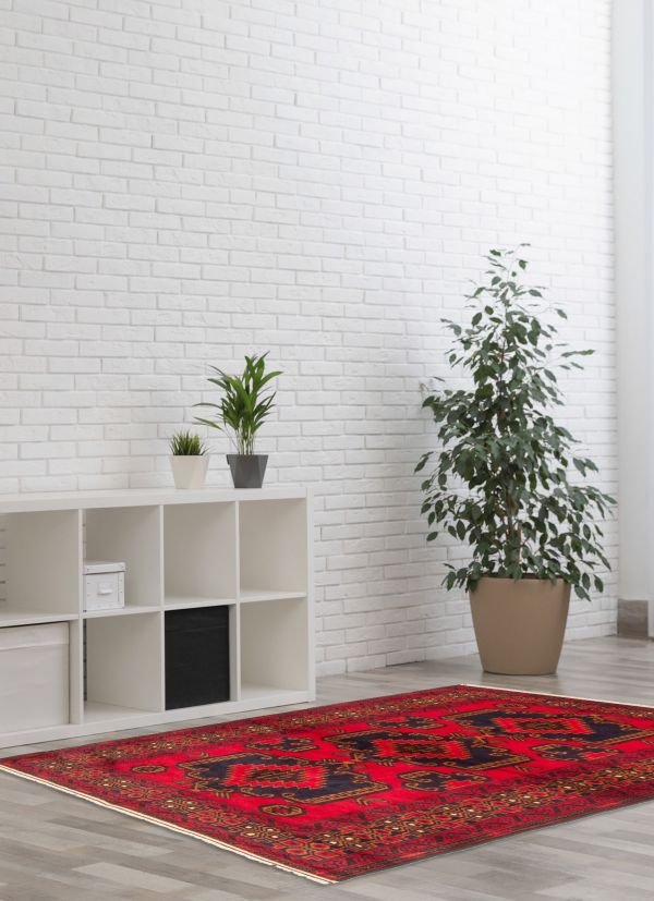 Tapis teimani 3'2" x 5'6" en laine