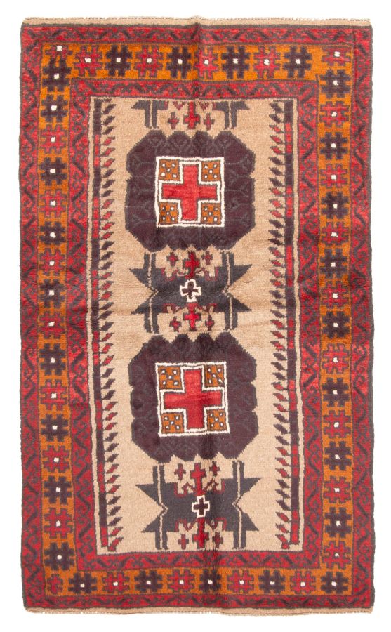 Afghan Rizbaft 3'6" x 5'9" Hand-knotted Wool Rug 