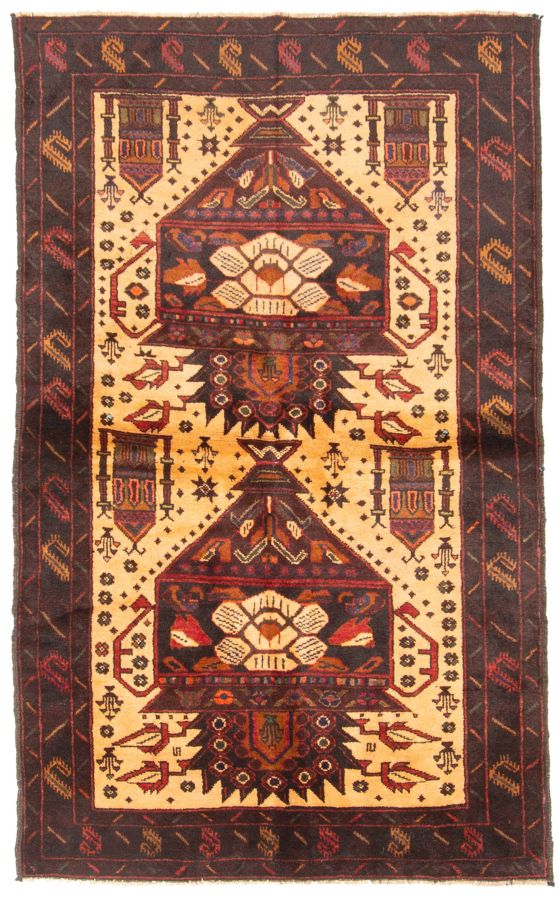 Afghan Rizbaft 3'5" x 5'8" Hand-knotted Wool Rug 