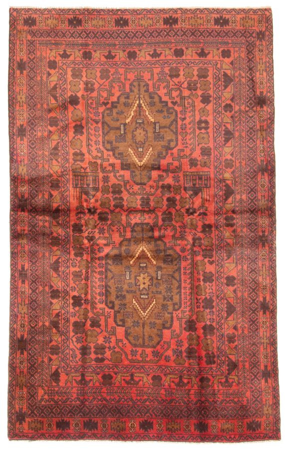Afghan Rizbaft 4'0" x 6'7" Hand-knotted Wool Rug 