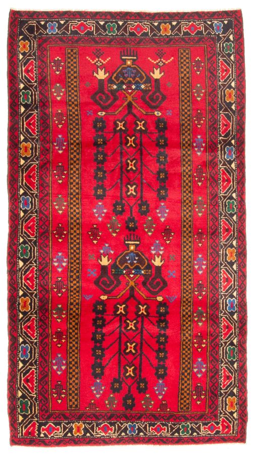 Tapis teimani 3'4" x 6'4" en laine