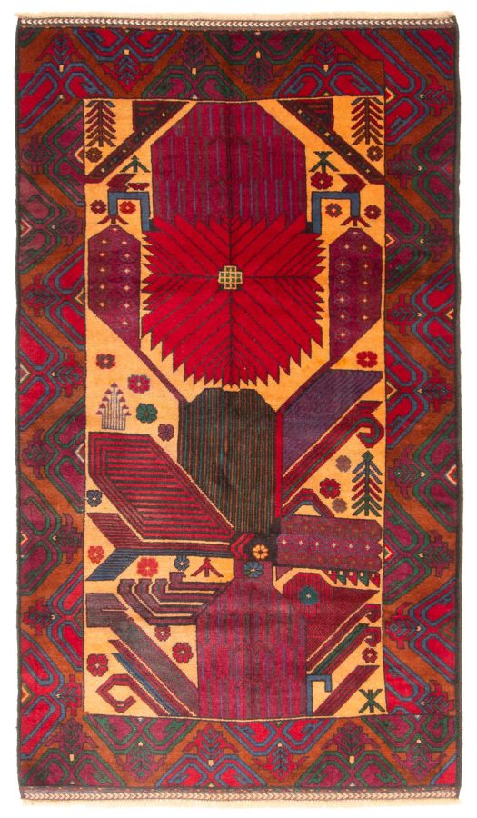 Afghan Teimani 3'4" x 6'0" Hand-knotted Wool Rug 