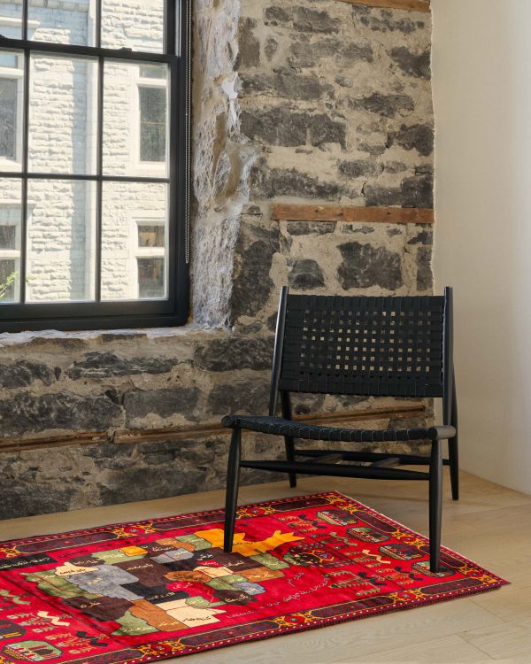 Tapis teimani 3'6" x 6'2" en laine