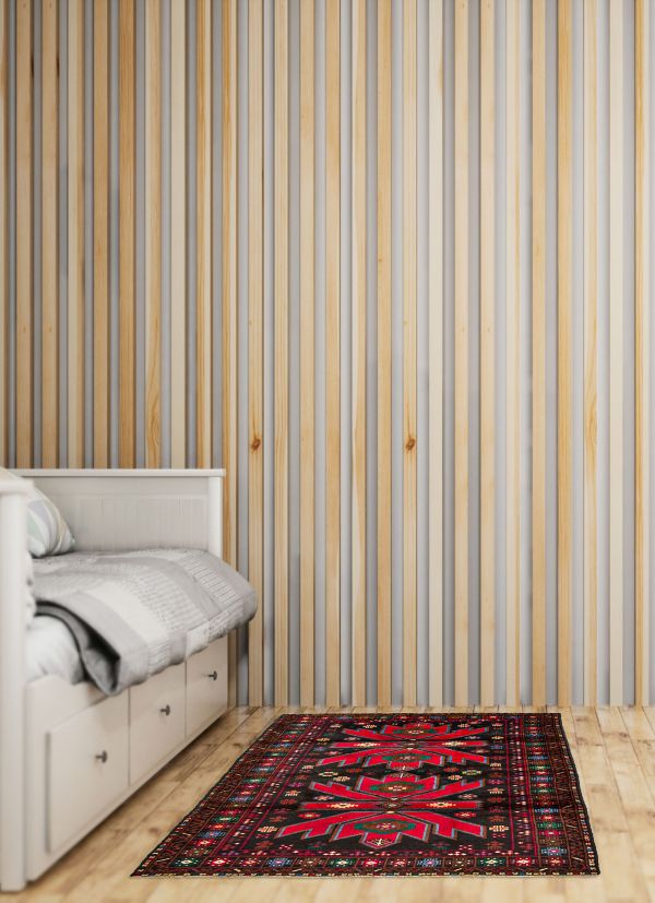 Tapis rizbaft 3'9" x 6'4" en laine
