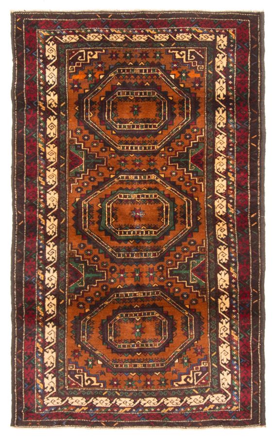Afghan Teimani 3'5" x 5'9" Hand-knotted Wool Rug 