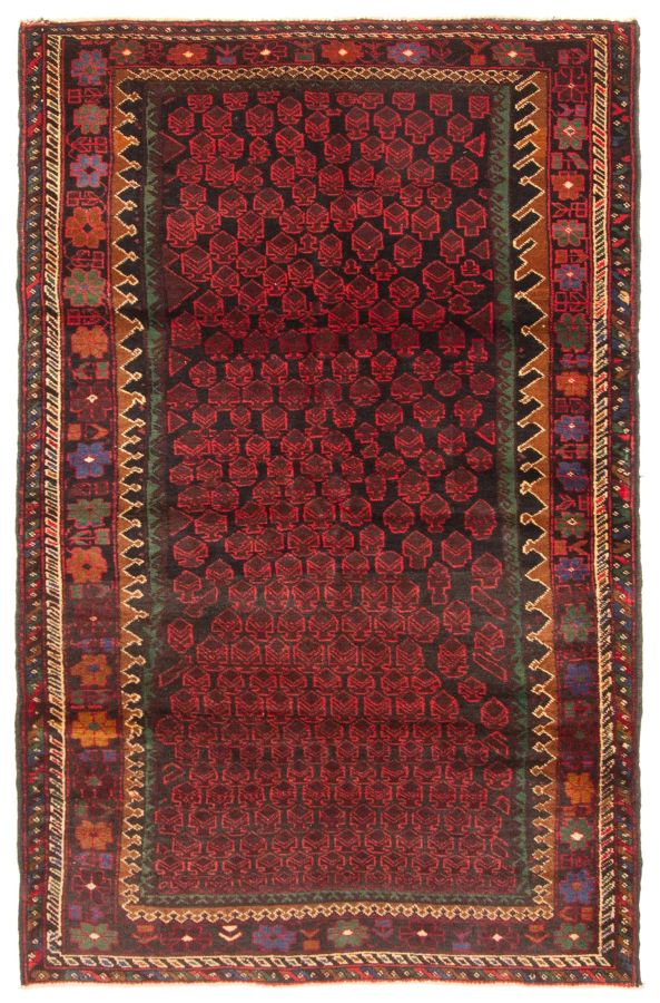 Afghan Teimani 3'9" x 5'10" Hand-knotted Wool Rug 