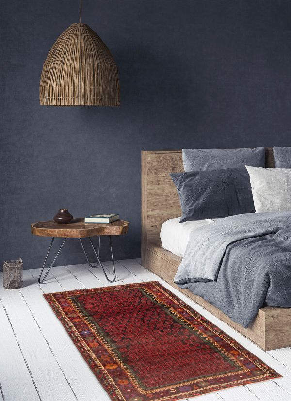 Afghan Teimani 3'9" x 5'10" Hand-knotted Wool Rug 