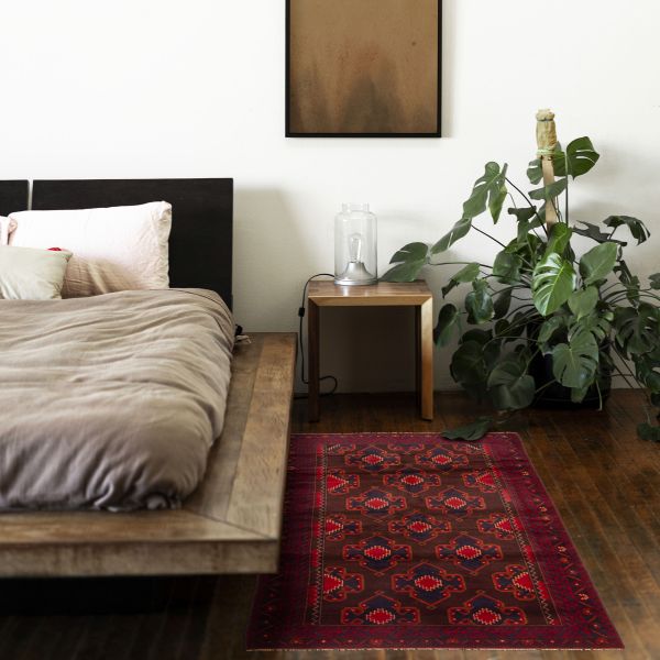 Afghan Teimani 3'7" x 6'6" Hand-knotted Wool Rug 
