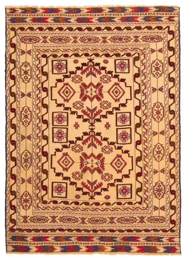 Afghan Shiravan Soumak 4'4" x 6'2" Flat-Weave Wool Tapestry Kilim 