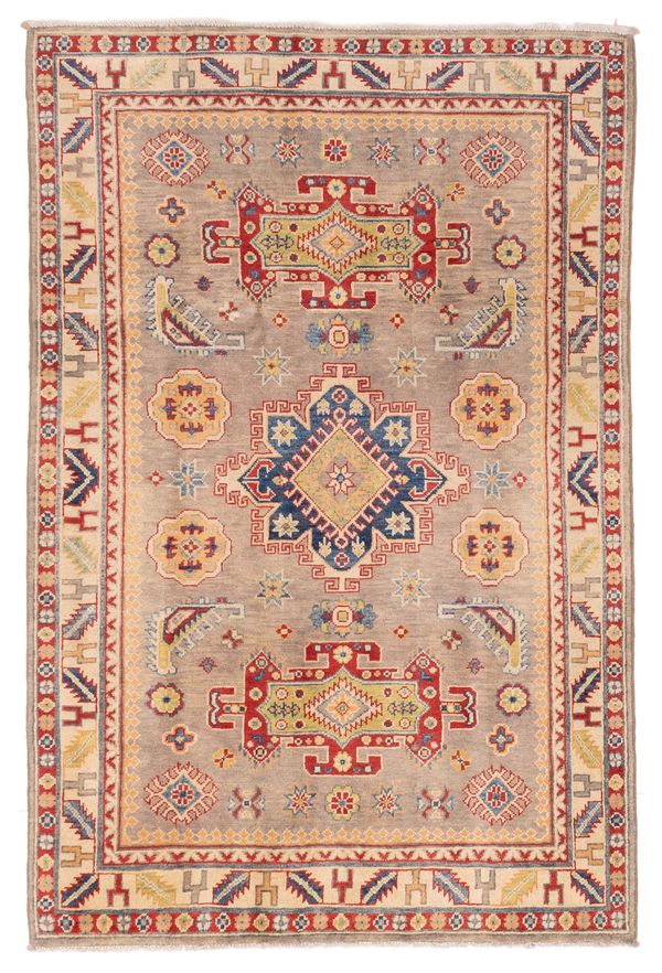 Afghan Finest Ghazni 4'0" x 5'11" Hand-knotted Wool Rug 