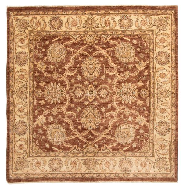 Pakistani Peshawar Oushak 6'0" x 6'0" Hand-knotted Wool Rug 