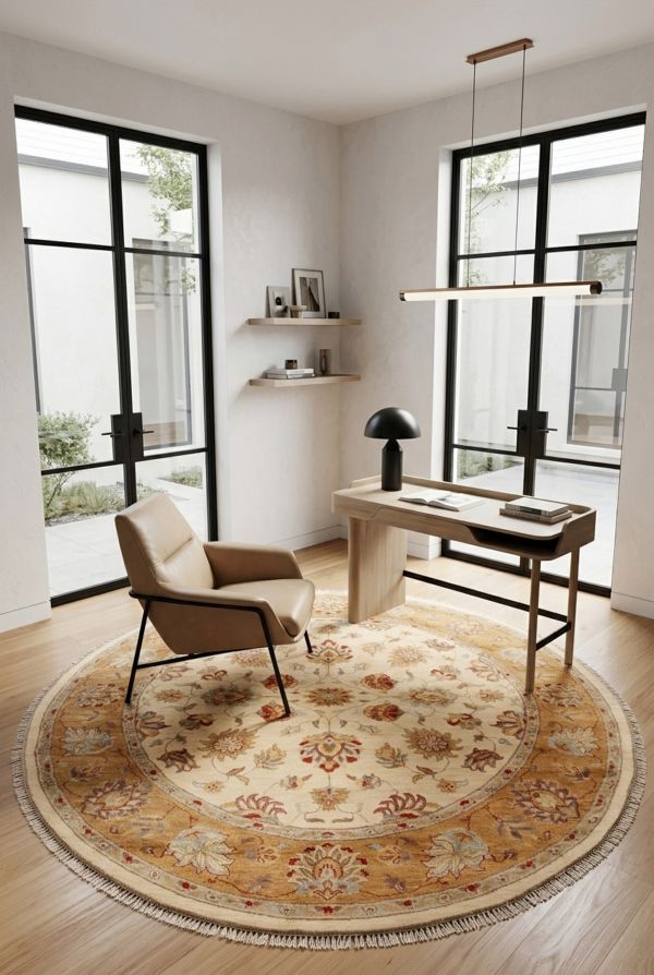 Pakistani Peshawar Oushak 7'10" x 8'1" Hand-knotted Wool Rug 