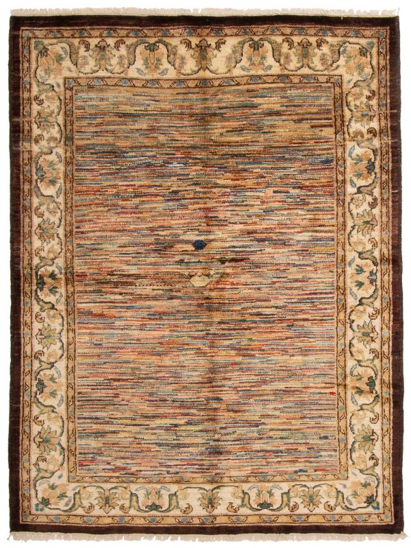 Pakistani Peshawar Ziegler 4'8" x 6'3" Hand-knotted Wool Rug 