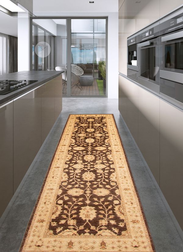 Tapis peshawar oushak 2'9" x 9'8" en laine