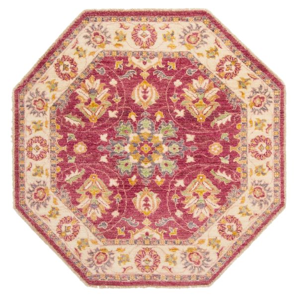 Pakistani Peshawar Oushak 4'1" x 4'2" Hand-knotted Wool Rug 